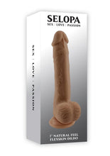 Load image into Gallery viewer, Selopa Natural Feel Flexskin Dildo - Chocolate - 7in