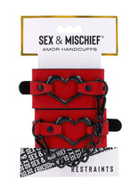 Load image into Gallery viewer, Sex and Mischief Amor Handcuffs - Black/Rose Gold