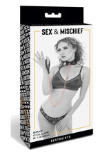 Load image into Gallery viewer, Sex and Mischief Brat Collar Andamp; Leash - Black/Rose Gold