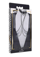 Load image into Gallery viewer, Sex and Mischief Lace Collar with Nipple Ties - Black