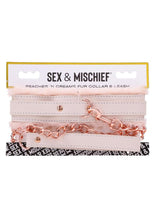 Load image into Gallery viewer, Sex and Mischief Peaches N Creame Fur Collar Andamp; Leash - Ivory/Rose Gold