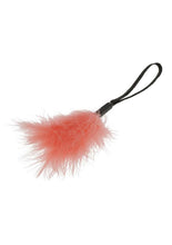 Load image into Gallery viewer, Sex and Mischief Peaches N Creame Wrist Feather Tickler - Black/Orange
