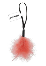 Load image into Gallery viewer, Sex and Mischief Peaches N Creame Wrist Feather Tickler - Black/Orange