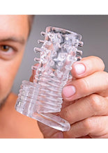 Load image into Gallery viewer, Size Matters Clear Sensations Vibrating Textured Erection Sleeve