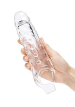 Load image into Gallery viewer, Size Up Studded Clear View Penis Extender with Ball Loop