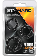 Load image into Gallery viewer, Stay Hard Beaded Cock Rings (3 Sizes - Black