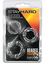 Load image into Gallery viewer, Stay Hard Beaded Cock Rings (3 Sizes - Clear