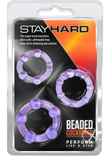Load image into Gallery viewer, Stay Hard Beaded Cock Rings (3 Sizes - Purple