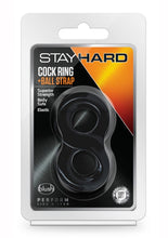 Load image into Gallery viewer, Stay Hard Cock Ring and Ball Strap - Black