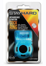 Load image into Gallery viewer, Stay Hard Rechargeable 5 Function Cock Ring - Blue