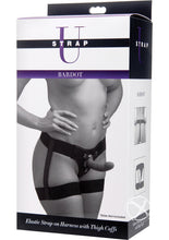 Load image into Gallery viewer, Strap U Bardot Elastic Strap-On Harness with Thigh Cuffs - Black