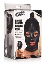 Load image into Gallery viewer, Strict Blonde Ponytail Bondage Hood - Black