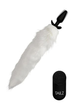 Load image into Gallery viewer, Tailz Vibrating White Fox Tail Slender Anal Plug