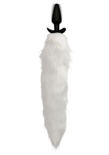 Load image into Gallery viewer, Tailz Vibrating White Fox Tail Slender Anal Plug - White