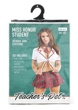 Load image into Gallery viewer, Teacher's Pet Ms. Honor Student Schoolgirl Costume - Red/White - One Size - 4 Piece