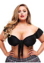Load image into Gallery viewer, Teacher's Pet Schoolgirl Tie Top - Black - XLarge