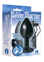 Load image into Gallery viewer, The 9's - The Silver Starter Bejeweled Annodized Stainless Steel Plug - Black/Blue/Cobalt