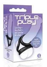 Load image into Gallery viewer, The 9's - Triple Play Cock Ring - Black