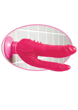 Load image into Gallery viewer, Wall Bangers Double Penetrator Vibrating Dildo - Pink - 9in
