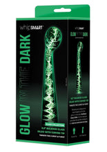 Load image into Gallery viewer, WhipSmart Bulbous Glass Dildo with Curved Base - Clear/Glow In The Dark - 6.5in