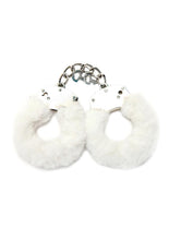 Load image into Gallery viewer, WhipSmart Furry Cuffs with Eye Mask - White