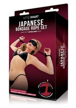 Load image into Gallery viewer, WhipSmart Japanese Bondage Rope Set with Drip Candles and Mask - Black/Red - 4 Piece
