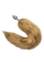 Load image into Gallery viewer, WhipSmart Metal Plug with 14in Fox Tail - Brown/Metal - 2.5in