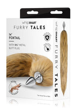 Load image into Gallery viewer, WhipSmart Metal Plug with 14in Fox Tail - Brown/Metal - 2.5in