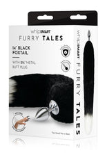 Load image into Gallery viewer, WhipSmart Metal Plug with 14in Indigo Fox Tail - Black/Metal - 2.5in