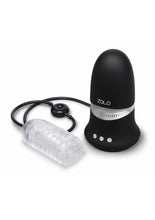 Load image into Gallery viewer, ZOLO Nut Buster Rechargeable Multi-Function Masturbator with Remote - Black/Clear