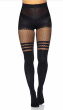 Load image into Gallery viewer, Ada Tights with Fishnet Accent - O/S (Black)