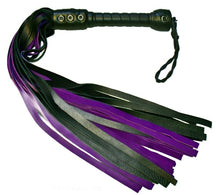 Load image into Gallery viewer, Bare Leatherworks - Full Cow Flogger (Black/Purple)