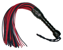 Load image into Gallery viewer, Bare Leatherworks - Full Bootlace Flogger (Red/Black)