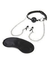 Load image into Gallery viewer, Lux Fetish Breathable Ball Gag with Adjustable Clamps