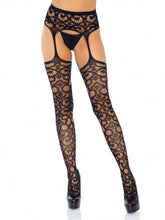 Load image into Gallery viewer, Gia Lace Garter Belt Stockings - O/S (Black)