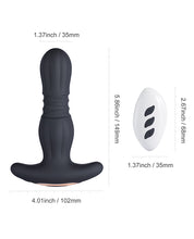 Load image into Gallery viewer, Agas Thrusting Butt Plug with Remote Control (Black)