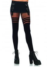 Load image into Gallery viewer, Ada Tights with Fishnet Accent - O/S (Black)