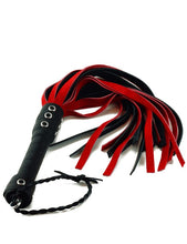 Load image into Gallery viewer, Bare Leatherworks - Midsize Cow Flogger (Black/Red)