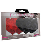 Load image into Gallery viewer, Peekaboos Pasties - Stolen Kisses Hearts (Red & Black)