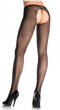 Load image into Gallery viewer, Ginny Fishnet Crotchless Pantyhose - O/S (Black)