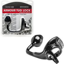 Load image into Gallery viewer, Armour Tug Lock Cock Ring & Plug (Black)