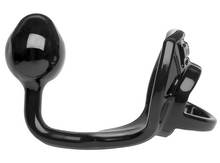 Load image into Gallery viewer, Armour Tug Lock Cock Ring & Plug (Black)