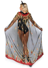 Load image into Gallery viewer, Glitter Flame Devil Cape and Devil Horns - 2 Piece
