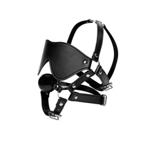 Load image into Gallery viewer, Blindfold Harness and Black Ball Gag