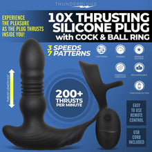 Load image into Gallery viewer, Thrusting Vibrator with Cock and Ball Ring and Remote