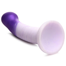 Load image into Gallery viewer, G-Swirl G-Spot Silicone Dildo (Purple/White)