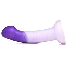 Load image into Gallery viewer, G-Swirl G-Spot Silicone Dildo (Purple/White)