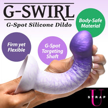 Load image into Gallery viewer, G-Swirl G-Spot Silicone Dildo (Purple/White)