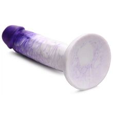 Load image into Gallery viewer, Swirl Realistic Silicone Dildo - 7 inch (Purple/White)