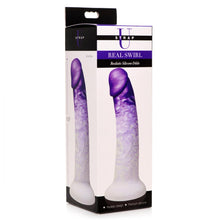 Load image into Gallery viewer, Swirl Realistic Silicone Dildo - 7 inch (Purple/White)